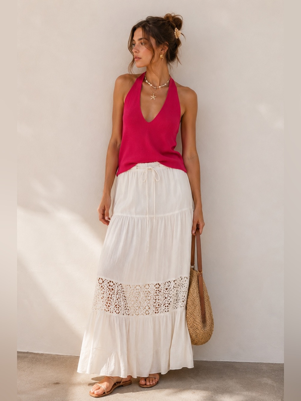 FREE - Pimkie pink halter top with an open back 💕
